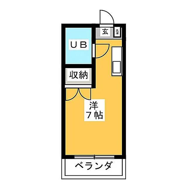 伸栄コーポ(ワンルーム/2階)の間取り写真
