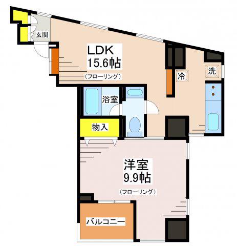 ウィルテラス千歳烏山(1LDK/5階)の間取り写真