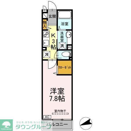 フラットサクセスII(1K/2階)の間取り写真