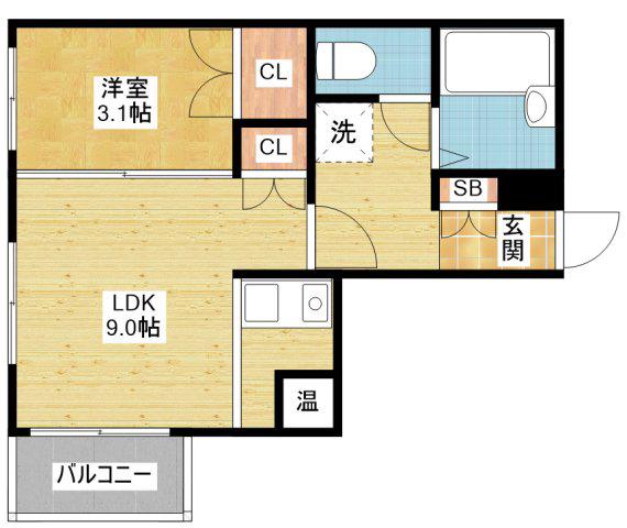 セジュール金山(1LDK/4階)の間取り写真