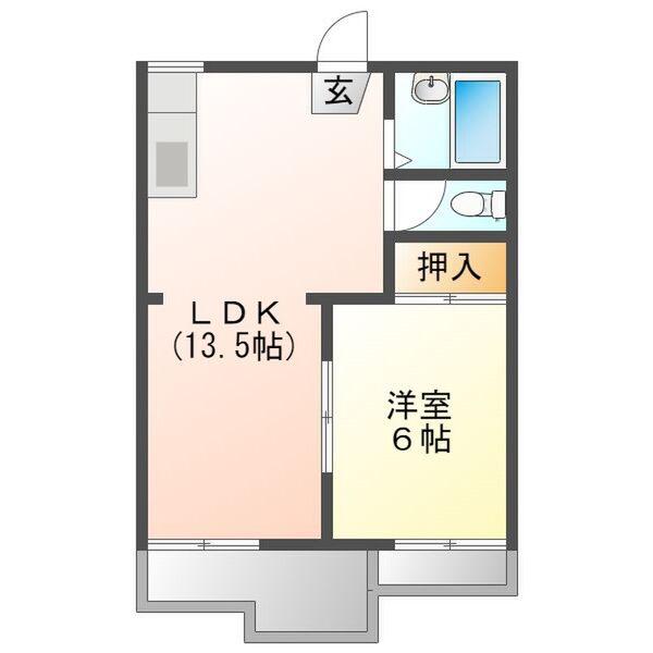 タウニィ大和(1LDK/1階)の間取り写真