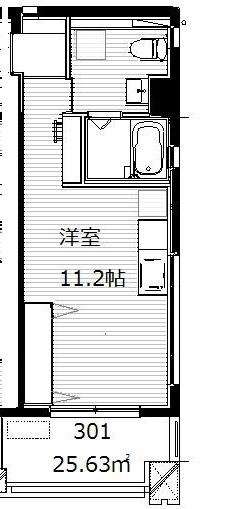 FELICITA二星(ワンルーム/3階)の間取り写真