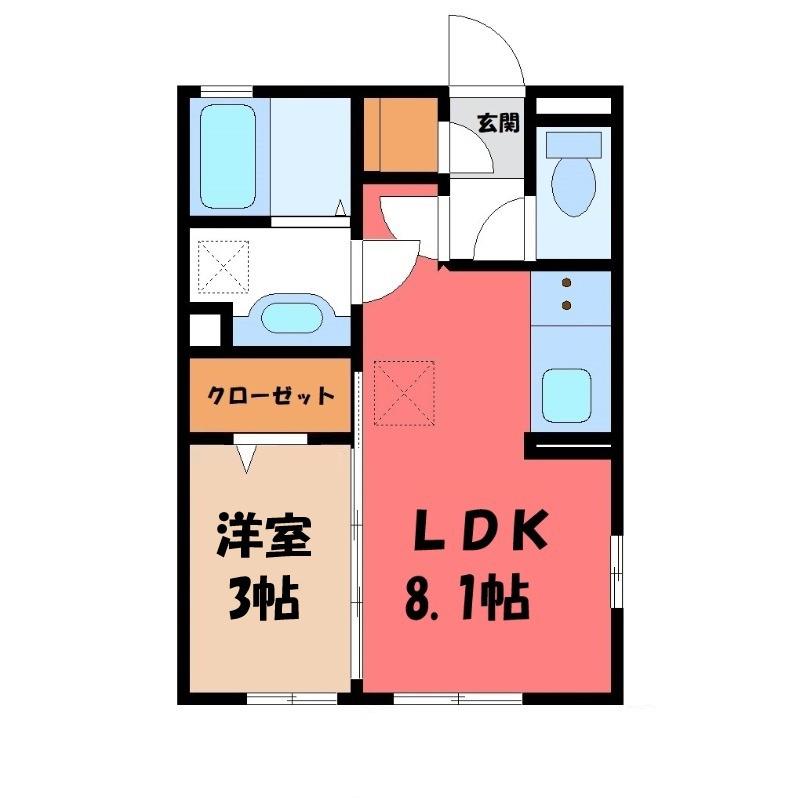 エタルナ江木(1LDK/1階)の間取り写真