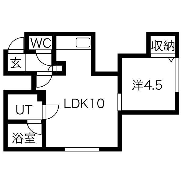 オール北大前(1LDK/1階)の間取り写真