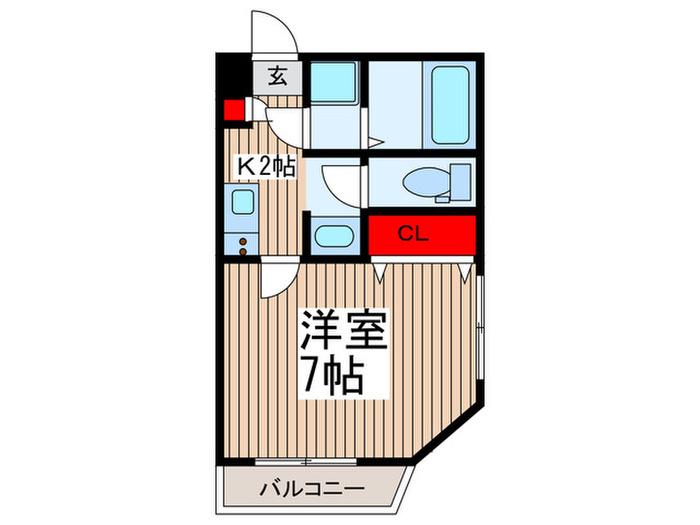 グランエスポワール東川口(1K/1階)の間取り写真
