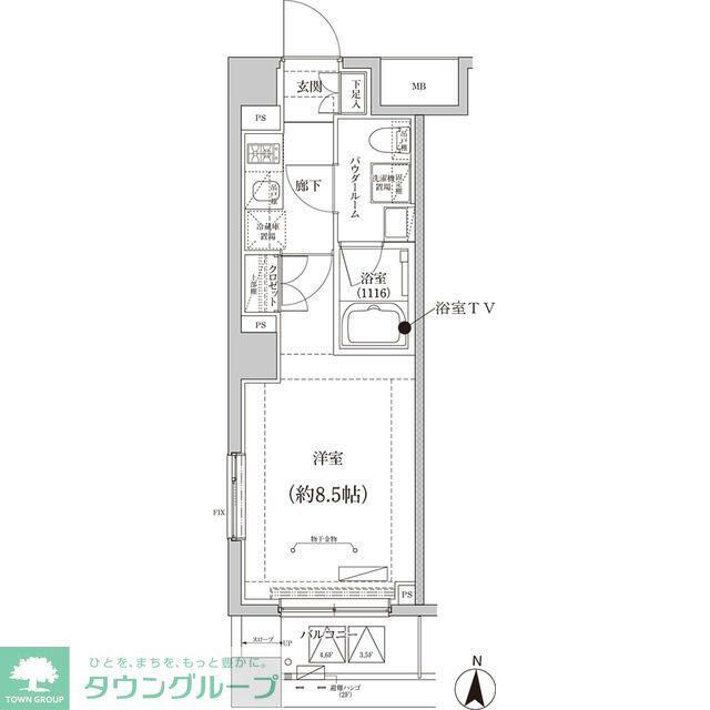 CREALPREMIER大島(1K/3階)の間取り写真