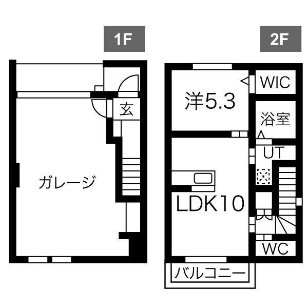 YS GARAGE I(1LDK/1階)の間取り写真