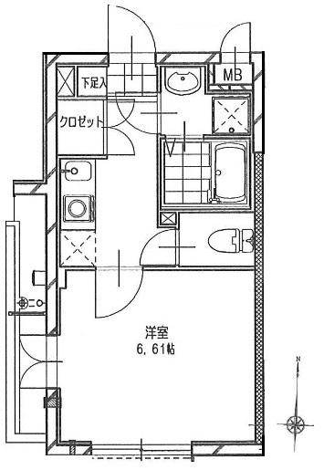 ONESSTAGE大宮東町2丁目(1K/1階)の間取り写真