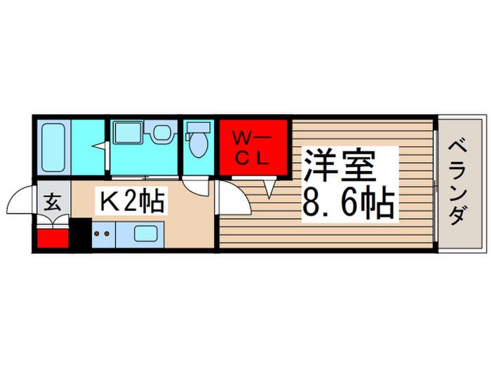 レオ四拾八番館(1K/2階)の間取り写真