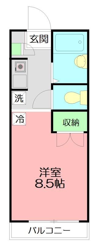 キュービック湘南壱番館(ワンルーム/3階)の間取り写真
