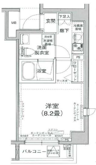 アイル東京深川壱番館(1K/6階)の間取り写真