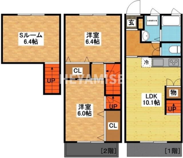 サンロイヤル西北I(2SLDK/1階)の間取り写真
