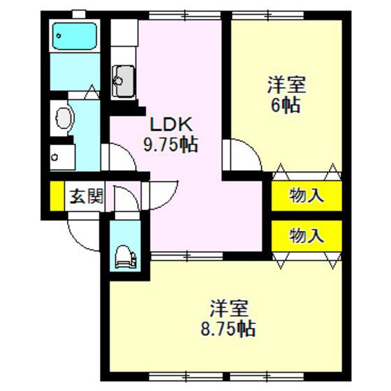 ボナールアーク(2LDK/1階)の間取り写真