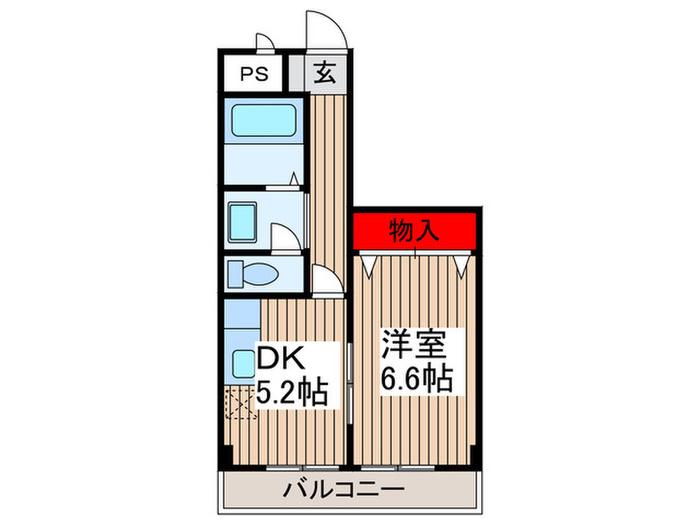 ハイアメージュ(1DK/3階)の間取り写真