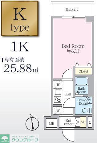 アイルプレミアム押上イースト(1K/4階)の間取り写真