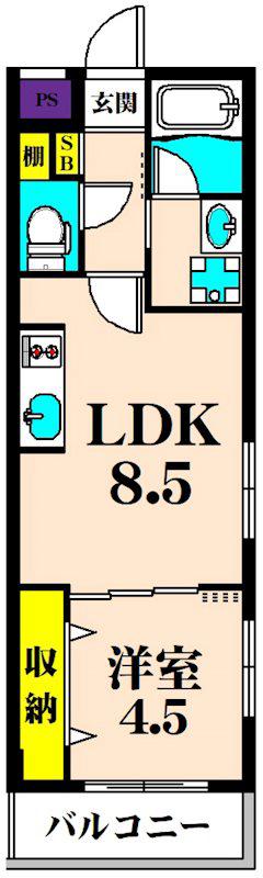 LIEN(1LDK/1階)の間取り写真