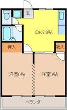 ハイツコスモス(2DK/1階)の間取り写真