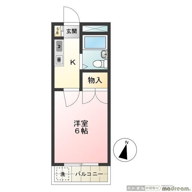 栄ビル(1K/3階)の間取り写真