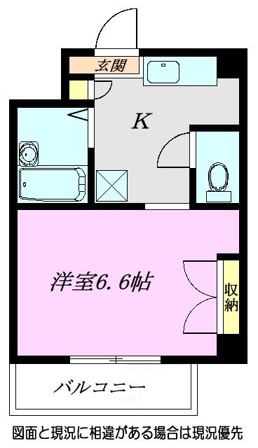 ポプルス志木(1K/5階)の間取り写真