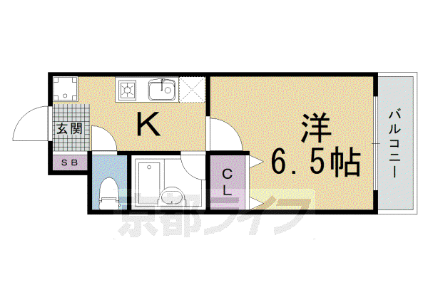 O・H・K・7(1K/6階)の間取り写真
