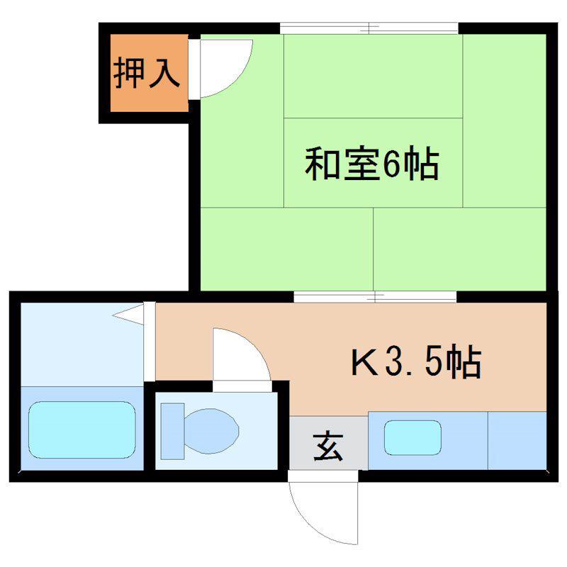 新宿コーポ(1K/2階)の間取り写真