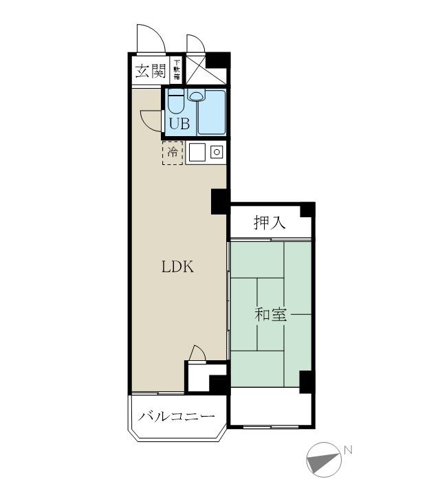 トーカンマンション医学町(1LDK/6階)の間取り写真