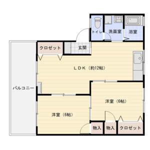 メゾンソレイユ(2LDK/2階)の間取り写真