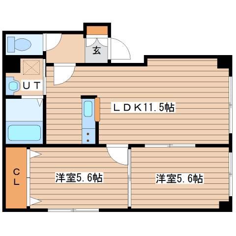 グリーンハイツマコ(2LDK/1階)の間取り写真