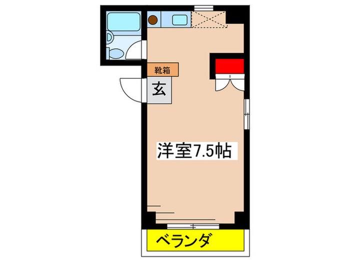 ミリオン向ヶ丘遊園(ワンルーム/2階)の間取り写真