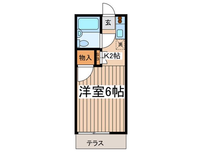 第1チトセハイツ(1K/1階)の間取り写真
