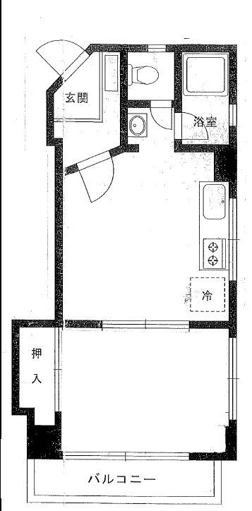 シャンボール南高円寺(1DK/9階)の間取り写真