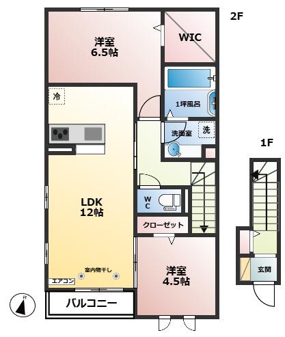サクラ2(2LDK/2階)の間取り写真
