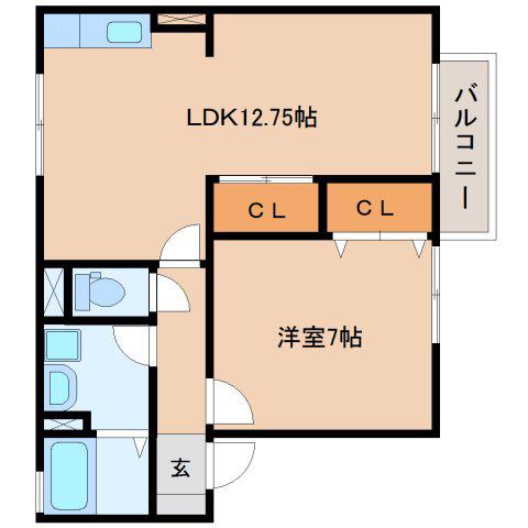 ファミールM(1LDK/2階)の間取り写真