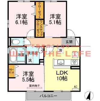 セントラルパークII(3LDK/1階)の間取り写真