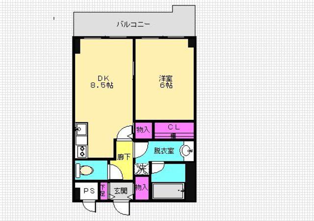 コンフォート栗原(1DK/3階)の間取り写真