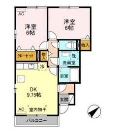 グランモア(2LDK/1階)の間取り写真