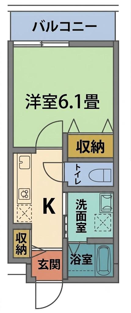 リアコート下新庄(1K/1階)の間取り写真