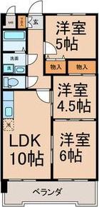 ファミール元柴田東町(3LDK/3階)の間取り写真