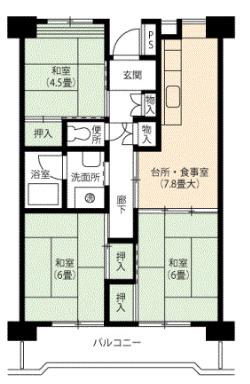 アーバンフォレスト金山(3DK/8階)の間取り写真