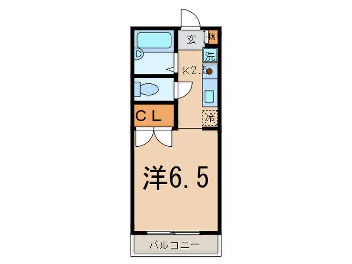 ホワイトバーチ(1K/2階)の間取り写真
