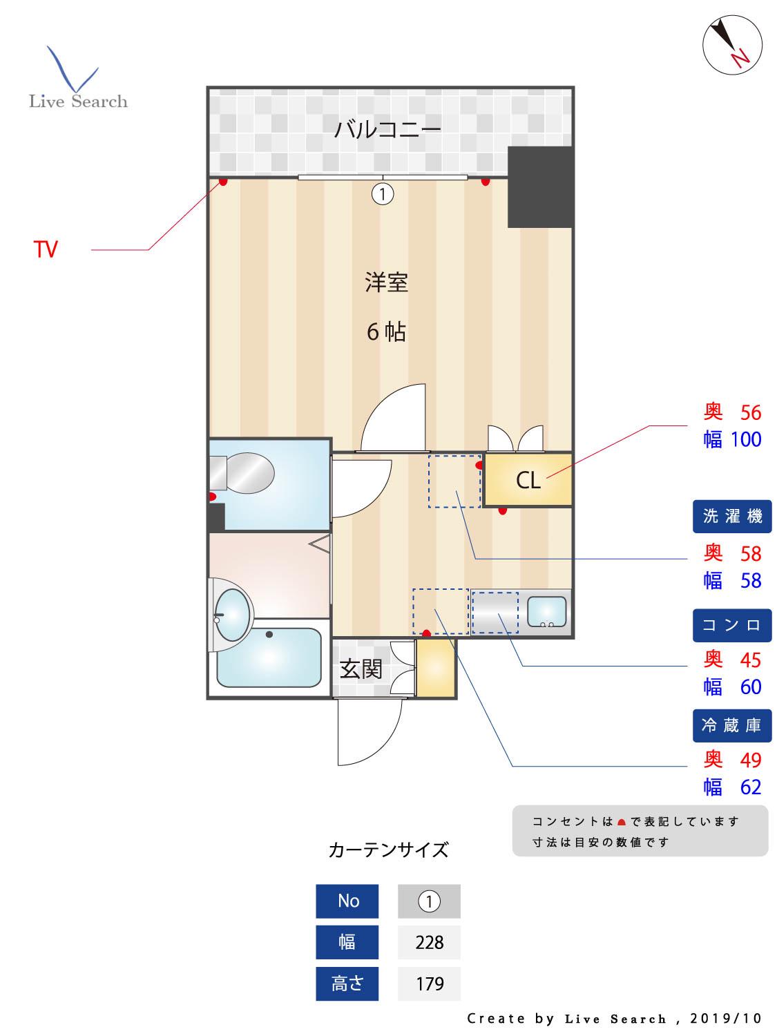 ブレーン博多(1K/9階)の間取り写真