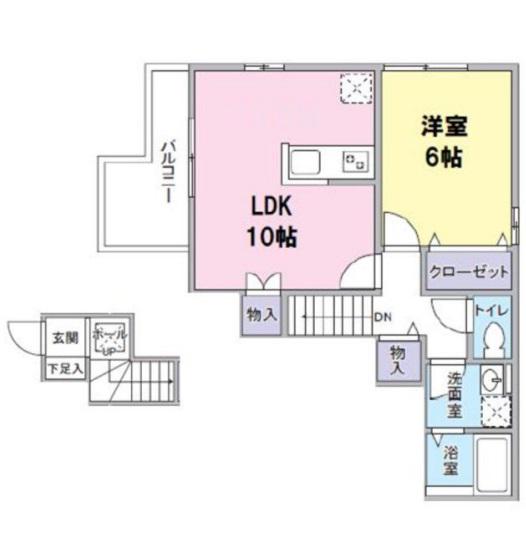 ラ・メゾン・セレニテ(1LDK/2階)の間取り写真