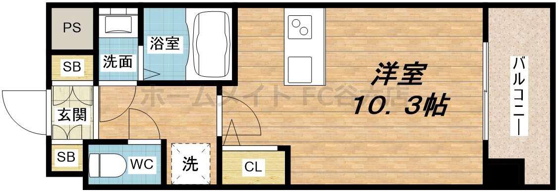 ラナップスクエア堺筋本町(ワンルーム/4階)の間取り写真