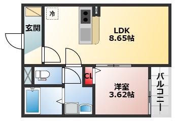 FSTYLE西取石5号館(1LDK/3階)の間取り写真