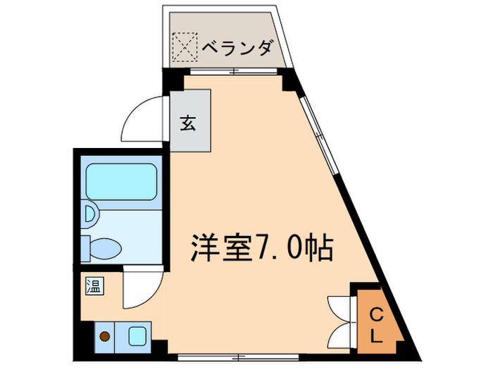 ヴァンティアン金山(ワンルーム/4階)の間取り写真
