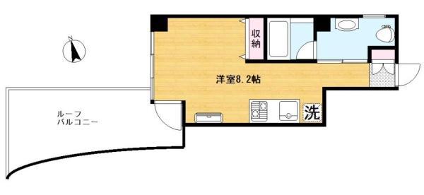 JR南武線 小田栄駅 徒歩9分 6階建 築23年(ワンルーム/2階)の間取り写真