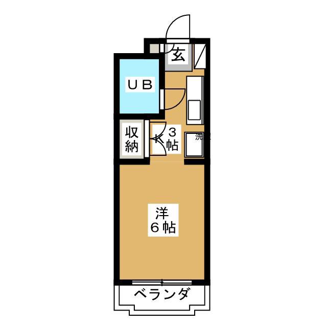 白楽スカイハイツ(ワンルーム/1階)の間取り写真