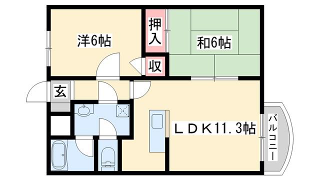 フォルトゥーナ(2LDK/1階)の間取り写真