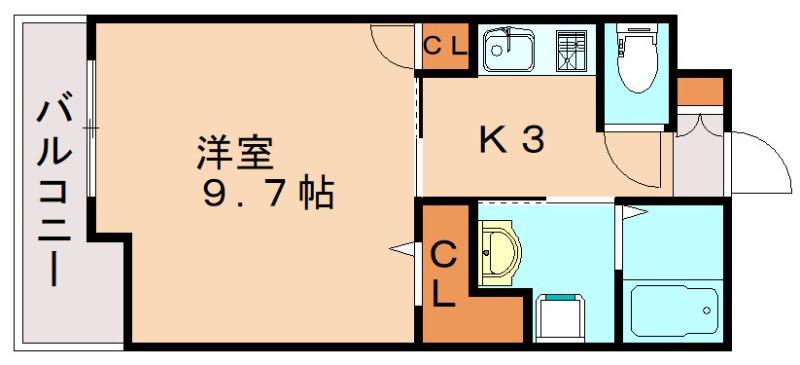 エストレイラ飯塚(1K/5階)の間取り写真