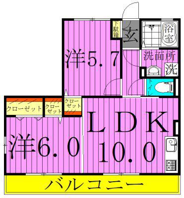 アルタイル(2LDK/3階)の間取り写真